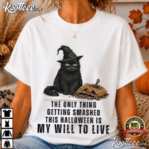 Only Thing Getting Smashed Halloween Cat Funny Grumpy Cat T Shirt (4)