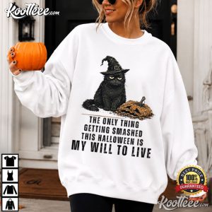 Only Thing Getting Smashed Halloween Cat Funny Grumpy Cat T Shirt (1)