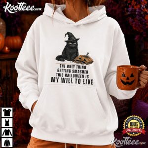 Only Thing Getting Smashed Halloween Cat Funny Grumpy Cat T Shirt (2)