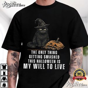 Only Thing Getting Smashed Halloween Cat Funny Grumpy Cat T Shirt (3)