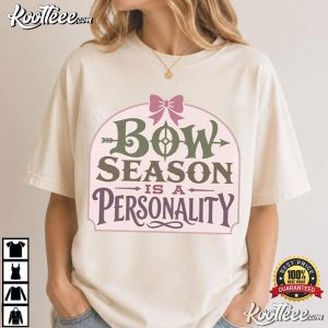 Bow Season Is A Personality Pink Christmas Text T Shirt (2)