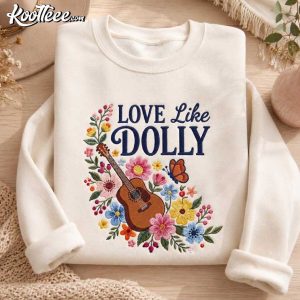 Dolly Parton Love Like Dolly Flower Guitar Country Music Embroidered Sweatshirt Dolly Parton Love Like Dolly Flower Guitar Country Music Embroidered Sweat (3)