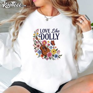 Dolly Parton Love Like Dolly Flower Guitar Country Music Embroidered Sweat