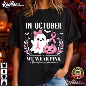 In October We Wear Pink Breast Cancer Awareness Halloween T-Shirt In October We Wear Pink Breast Cancer Awareness Halloween T Shirt (2)