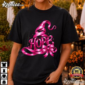 Pink Ribbon Witch Hat Hope Halloween Breast Cancer Awareness T-Shirt Pink Ribbon Witch Hat Hope Halloween Breast Cancer Awareness T Shirt (3)