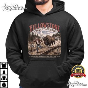 Yellowstone Wildlife Advisory Bison Boardwalk T-Shirt Yellowstone Wildlife Advisory Bison Boardwalk T Shirt (4)
