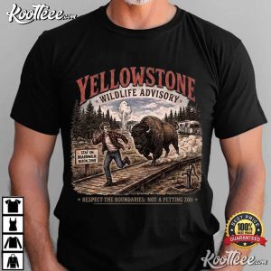 Yellowstone Wildlife Advisory Bison Boardwalk T Shirt (1)