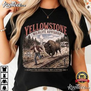 Yellowstone Wildlife Advisory Bison Boardwalk T-Shirt Yellowstone Wildlife Advisory Bison Boardwalk T Shirt (2)