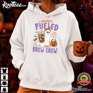 Ghost Fueled Cold Brew Crew Cute Halloween Spooky T Shirt (2)