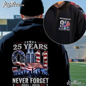 September 11 25th Anniversary 911 Memorial Never Forget American Flag T Shirt (4)