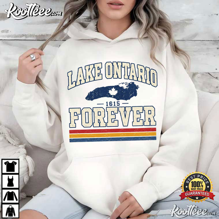 Lake Ontario Forever Collegiate Lake Graphic Canada Vacation T-Shirt Lake Ontario Forever Collegiate Lake Graphic Canada Vacation T-Shirt