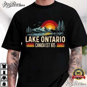 Lake Ontario Great Lakes Sunset Retro Canada Vacation Canadian T-Shirt
