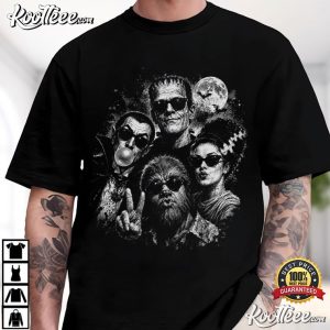 Halloween Monster Selfie Frankenstein Werewolf Dracula Bubblegum T Shirt (2)