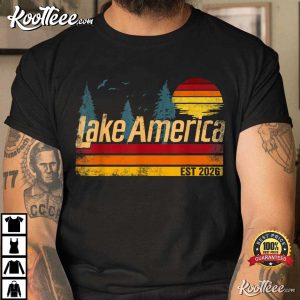 Lake America EST 2026 Vintage Sunset T Shirt (1)