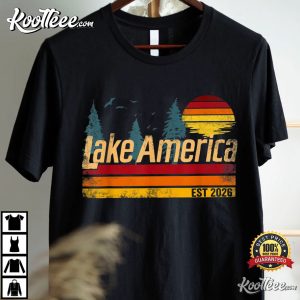 Lake America EST 2026 Vintage Sunset T Shirt (2)