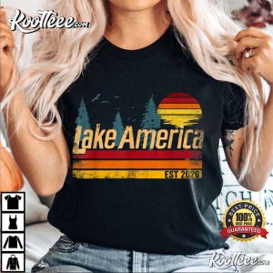 Lake America EST 2026 Vintage Sunset T Shirt (4)