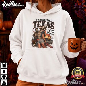 Halloween Western She’s From Texas I Can Tell Texas Horror T Shirt (1)