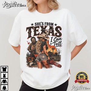 Halloween Western She’s From Texas I Can Tell Texas Horror T Shirt (2)
