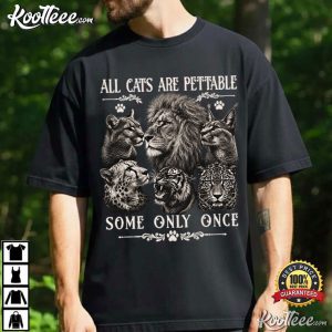 Wild Cats All Cats Are Pettable Some Only Once Lion T Shirt (1)