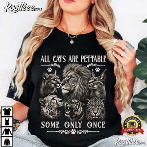 Wild Cats All Cats Are Pettable Some Only Once Lion T Shirt (2)