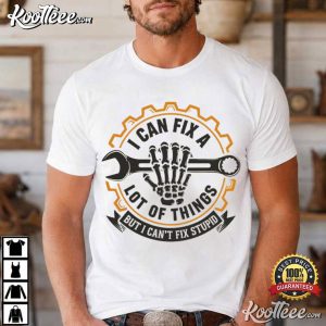 I Can Fix A Lot Of Things Skeleton Hand Wrench Funny Mechanic T Shirt (2)