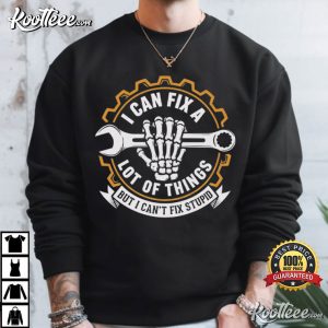 I Can Fix A Lot Of Things Skeleton Hand Wrench Funny Mechanic T Shirt (3)