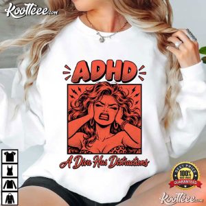 Funny ADHD A Diva Has Distractions Retro Pop Art T Shirt (2)