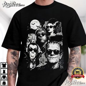 Halloween Monster Group Selfie Funny Spooky Season T Shirt (4)