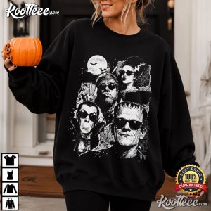 Halloween Monster Group Selfie Funny Spooky Season T Shirt (1)