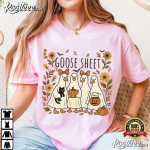 Goose Sheet Halloween Geese Pumpkin T Shirt (4)