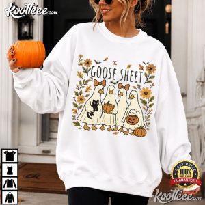 Goose Sheet Halloween Geese Pumpkin T Shirt (1)