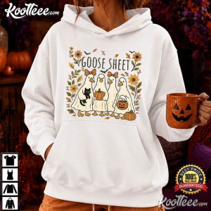 Goose Sheet Halloween Geese Pumpkin T Shirt (2)