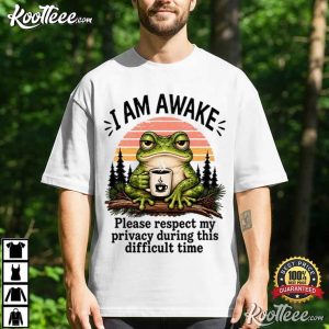 Frog I Am Awake Please Respect My Privacy Funny Introvert T Shirt (1)