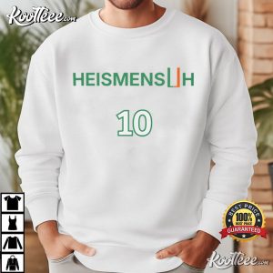 Miami Hurricanes Heismensuh 10 Darian Mensah Heisman Football T-Shirt Miami Hurricanes Heismensuh 10 Darian Mensah Heisman Football T Shirt (2)