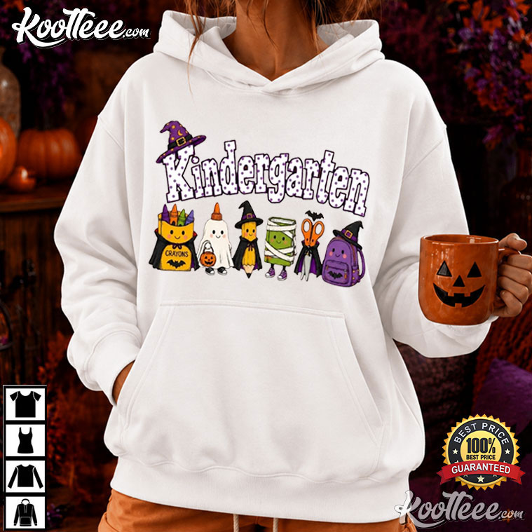 Kindergarten Halloween Spooky School Supplies T-Shirt Kindergarten Halloween Spooky School Supplies T-Shirt