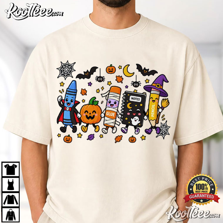 Spooky Teacher Halloween Cute School Supplies T-Shirt Spooky Teacher Halloween Cute School Supplies T-Shirt