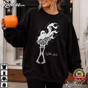 Well Shit Halloween Funny Skeleton Lost Balloon T Shirt (4)