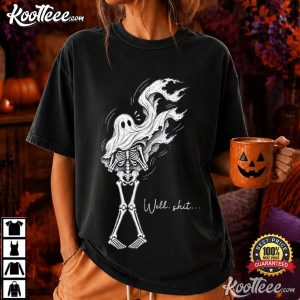 Well Shit Halloween Funny Skeleton Lost Balloon T Shirt (3)