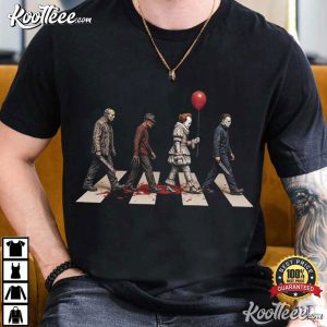 Horror Movie Villains Abbey Road Halloween Spooky T Shirt (2)