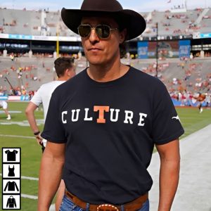 Culture Matthew McConaughey Hook 'Em Horns Football T Shirt (1)