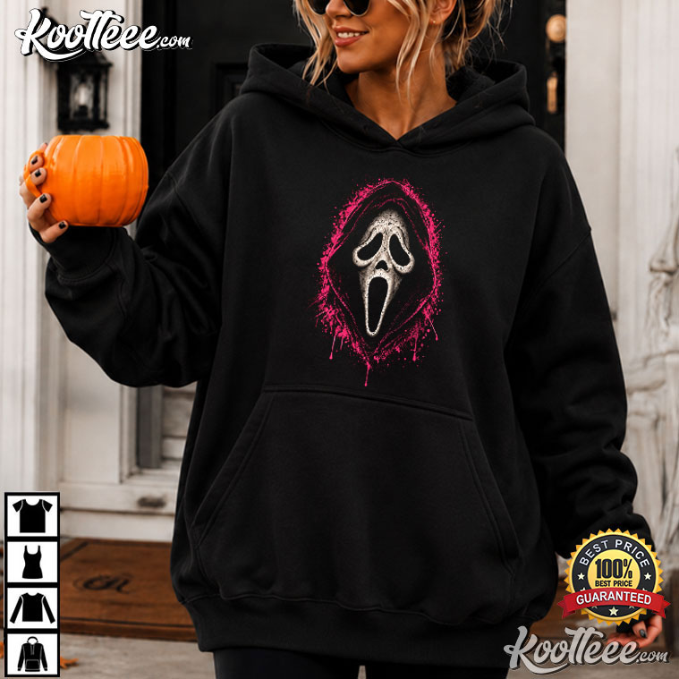 Ghostface Halloween Horror Gothic Pink Skull Graphic T-Shirt Ghostface Halloween Horror Gothic Pink Skull Graphic T-Shirt