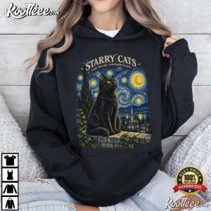 Starry Night Cat Van Gogh Inspired Cat T-Shirt Starry Night Cat Van Gogh Inspired Cat T Shirt (3)