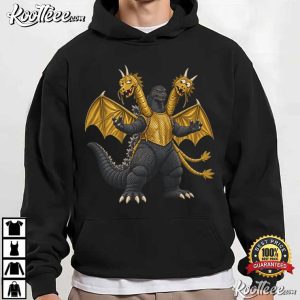 Three Headed Dragon Godzilla Gold And Black Monster T-Shirt Three Headed Dragon Godzilla Gold And Black Monster T Shirt (3)