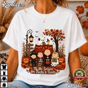 Snoopy Tis The Season Trick Or Treat Autumn Vintage Halloween T Shirt (1)