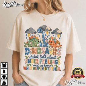 Dinosaur School Counselor Funny Therapist Gift Mental Health T Shirt (1)