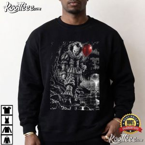 Sinister Red Balloon Clown Creepy Halloween T Shirt (2)