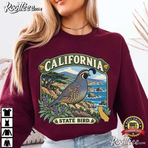 California Quail State Bird Vintage Art Souvenir T-Shirt California Quail State Bird Vintage Art Souvenir T Shirt (3)