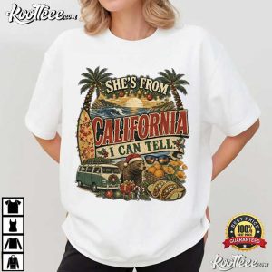 She's From California Christmas Coastal Holiday Surf T-Shirt She's From California Christmas Coastal Holiday Surf T Shirt (2)