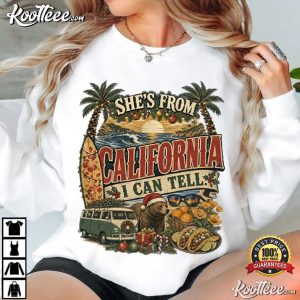 She's From California Christmas Coastal Holiday Surf T-Shirt She's From California Christmas Coastal Holiday Surf T Shirt (3)