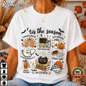 Tis The Season RT Halloween Respiratory Therapist Spooky Nurse T Shirt (1)